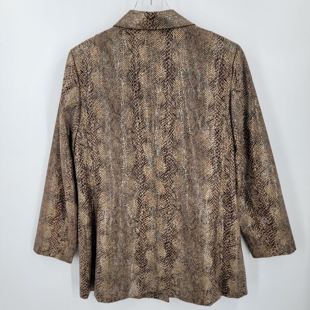 Harve Benard Blazer Womens 14W Faux Snakeskin Brown Black Lined Vintage - Picture 7 of 15